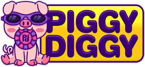 Piggy Diggy logo with character mascot